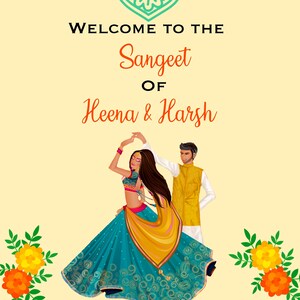 Indian Wedding Sangeet Sign