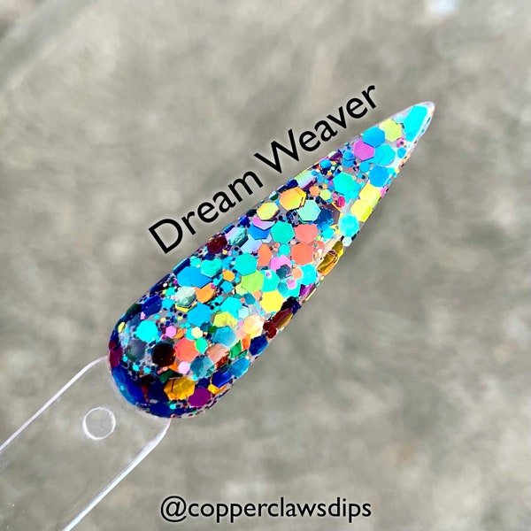 Dream Weaver - Dip Powder, Pride Mani, Rainbow Dip Powder, Rainbow Mani, Glitter Dip Nails, Rainbow Nails, Rainbow Glitter