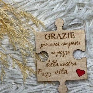 Tag puzzle segna posto matrimonio di ringraziamento  personalizzato  per matrimonio battesimo compleanno ricevimento cena invitati UV LASER
