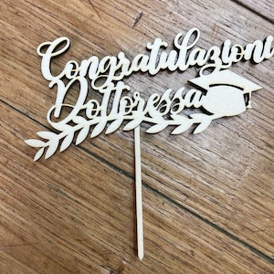 LAUREA Decorazione torta / topper /top cake / dottore dottoressa/congratulazioni/ festa/ party / decorazione data iniziali  personalizzabile
