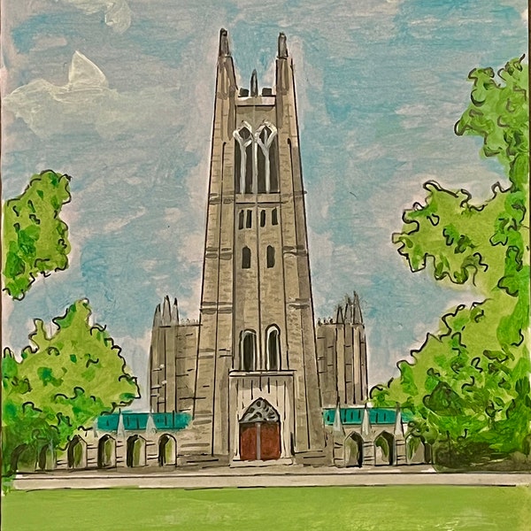 Duke University Chapel - 5"x7" note cards from original painting