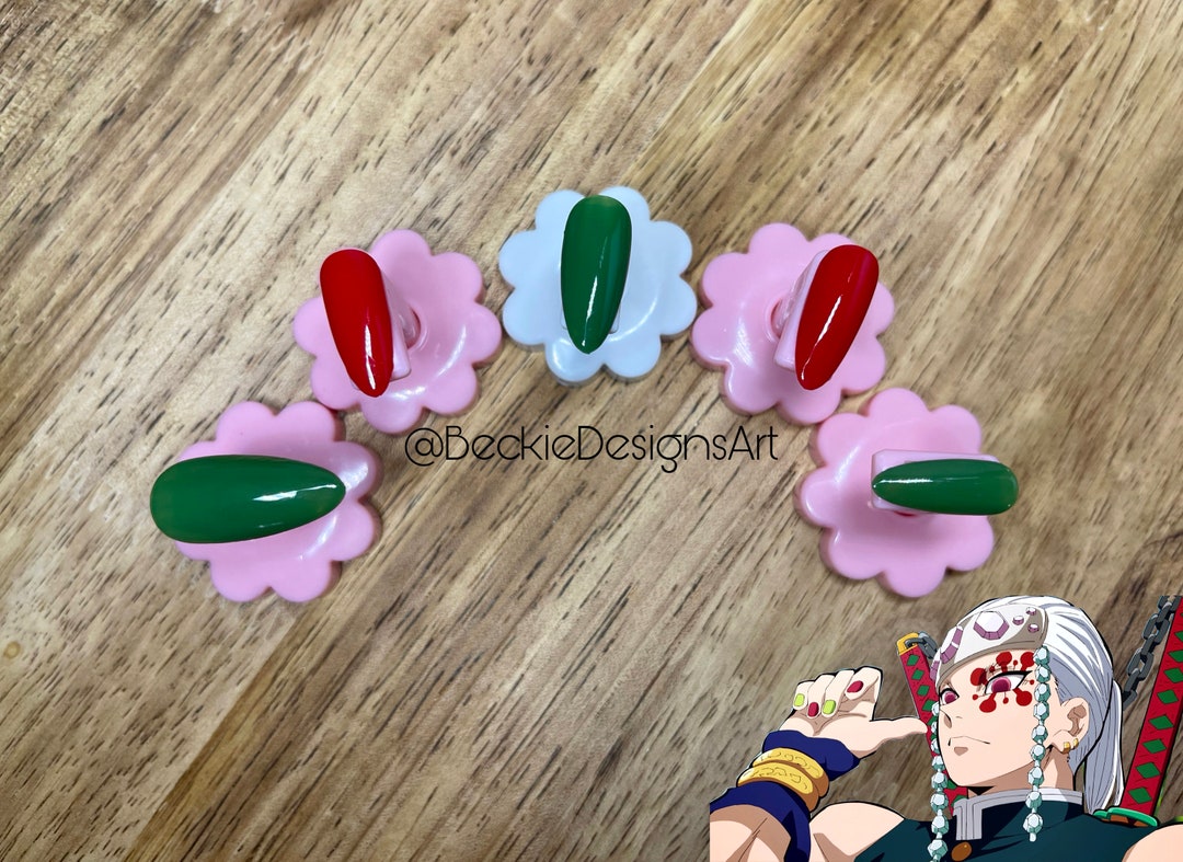 Tengen Uzui Anime Press on Nails Hand Painted Nails - Etsy