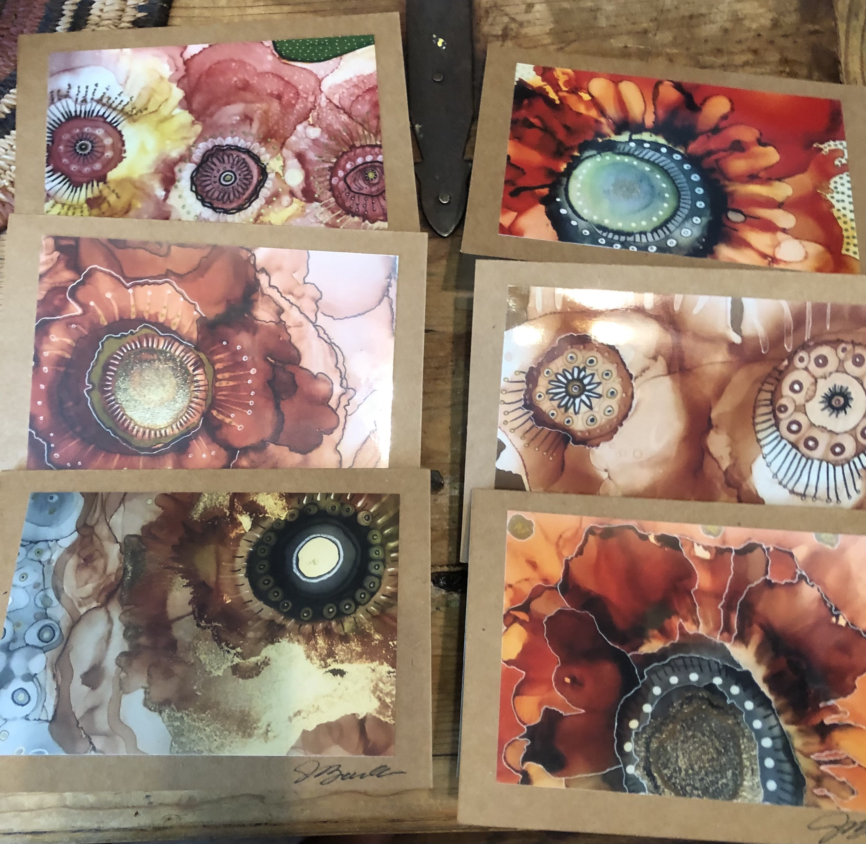 Original Alcohol ink print cards 6 cards and envelopes 5x7 Etsy