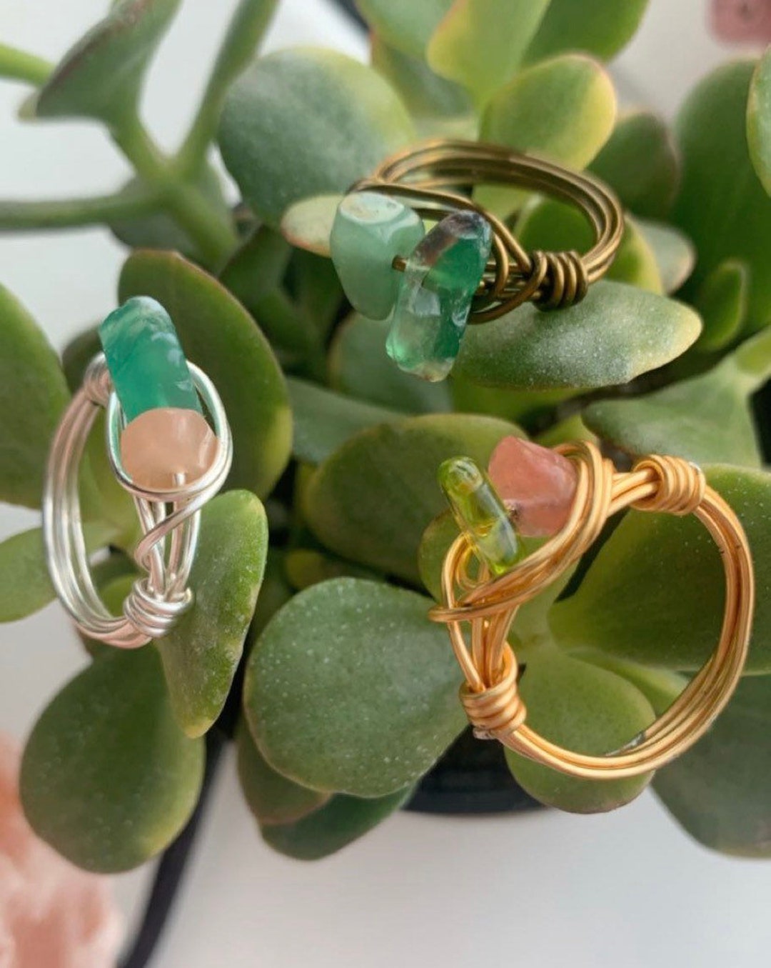 Wire Wrapped Stone Rings - Etsy