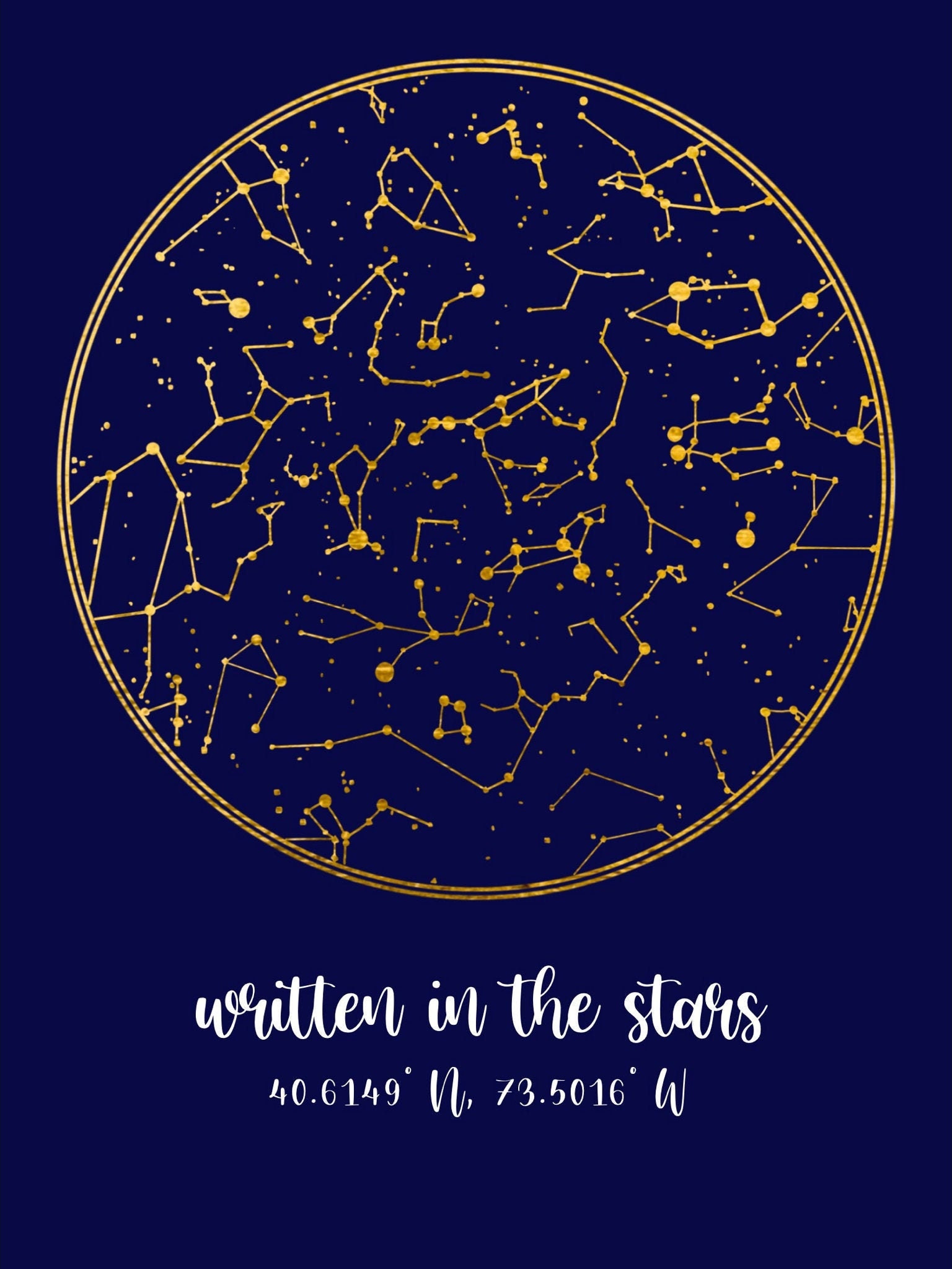 Night Sky Print Custom Star Map Digital Constellation Map - Etsy
