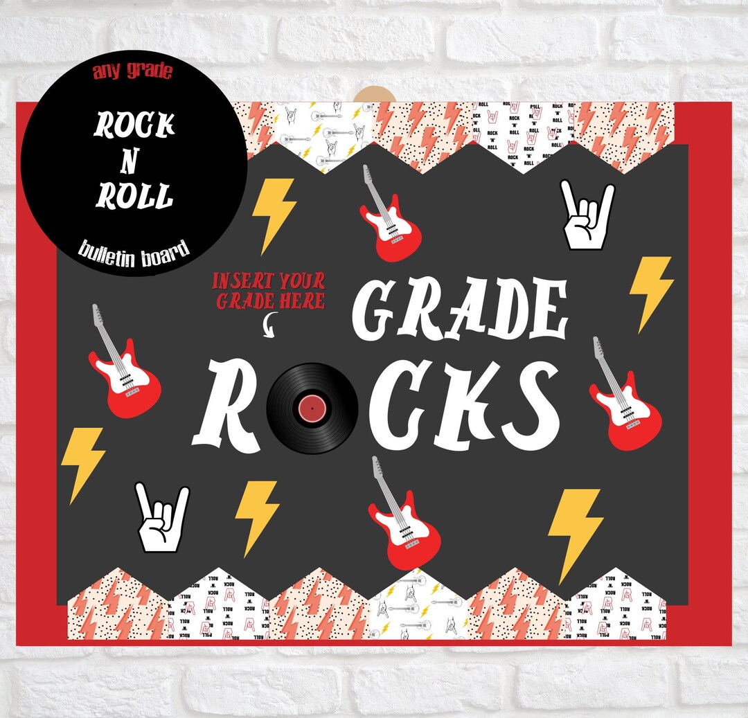 ROCK 'n' ROLL Bulletin Board All Grades Classroom Bulletin Board Etsy
