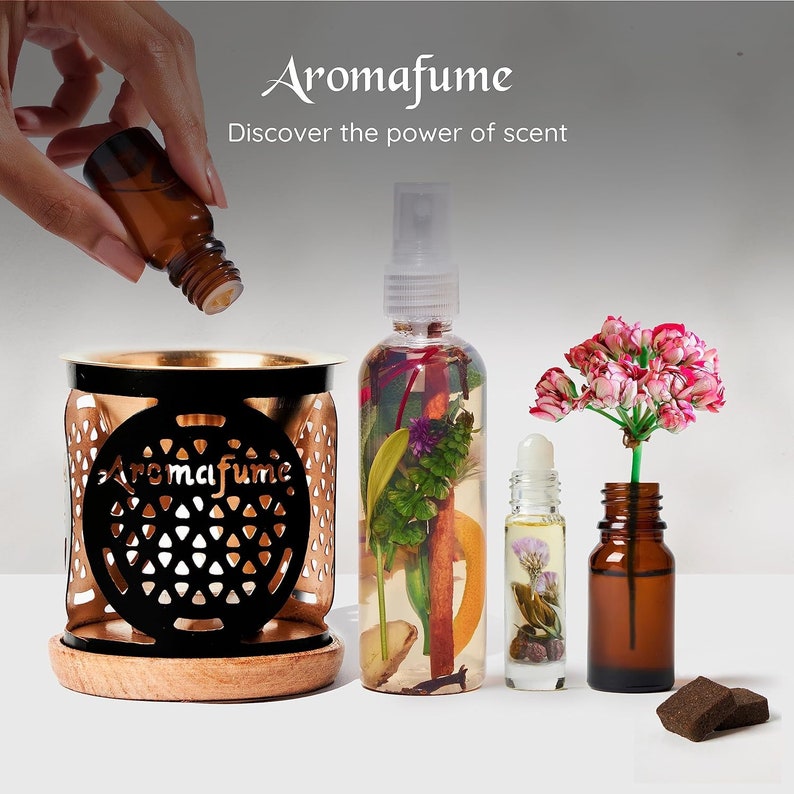 Aromafume Exotic Essential Oil Burner Oil Diffuser with Candle Aromatherapy Essential Oil Diffuser Brass image 6