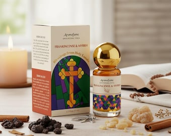 Frankincense & Myrrh Anointing Oil – Biblical Prayer Oil , Christian Blessing Oil – Holy Oil for Prayer, Church, Healing, Worship