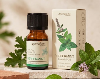 Aromafume Peppermint Essential Oil - 100% Natural, Essential Oil - Pure, Aromatherapy Oil for Home Diffusers - Gifts for Her - 10ml