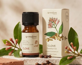 Aromafume Clove Essential Oil - 100% Natural, Essential Oils - Pure, Spicy Aromatherapy Oil for Home Diffusers - Gifts for Her - 10ml