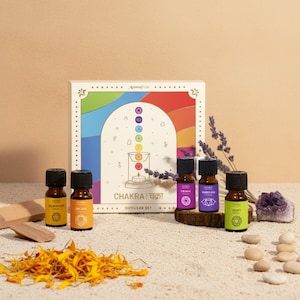 7 Chakra Diffuser Oil Blend Set Therapeutic Grade Aroma Oils,Root,Heart,Crown Chakra,Yoga Meditation,Natural Stress Relief Oils,Oil Diffuser