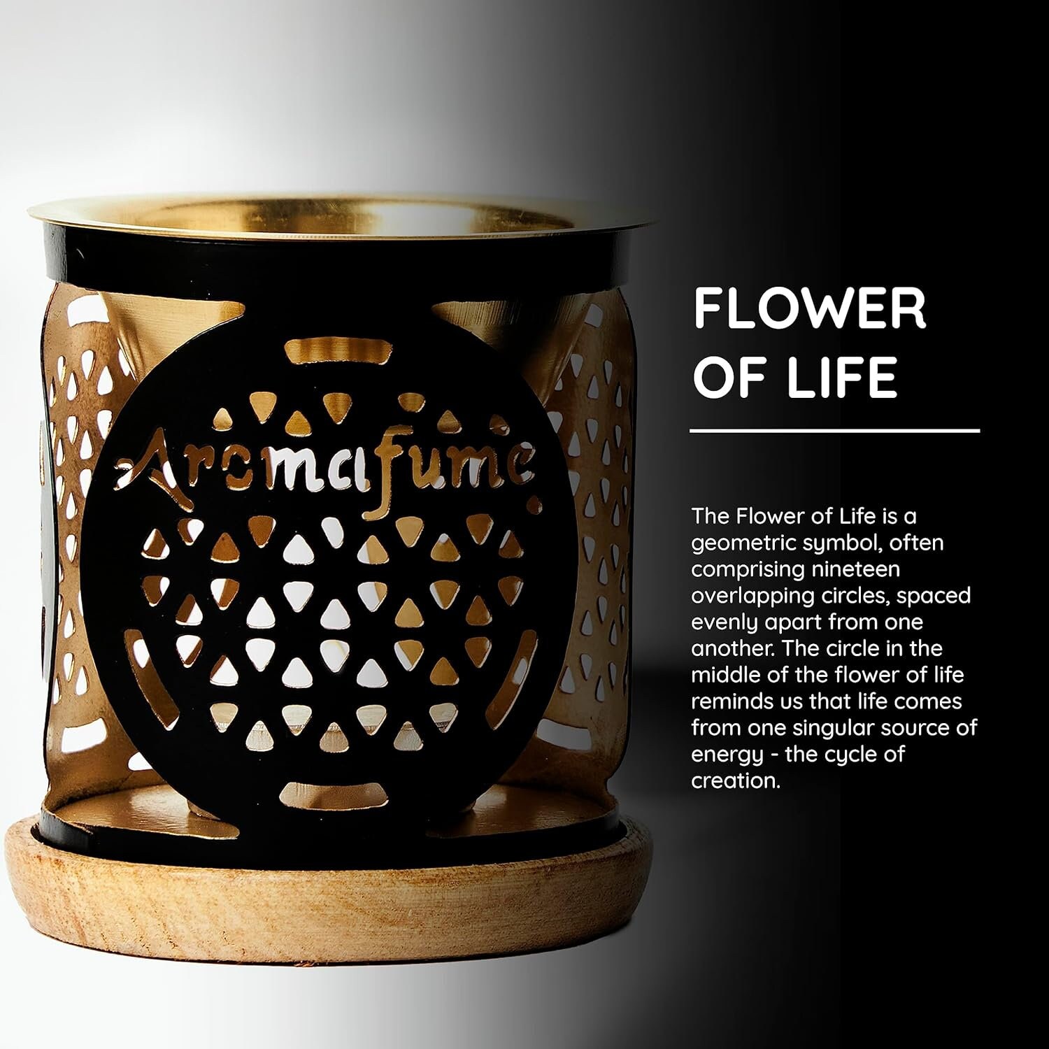 Flower of Life Essential Oil Burner – Aromatherapy Diffuser & Smokeless ...