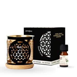 Aromafume Flower of Life Essential Oil Burner| Oil Diffuser + Candle | Aromatherapy Oil Diffuser | Comes with a surprise 10ml Essential Oil