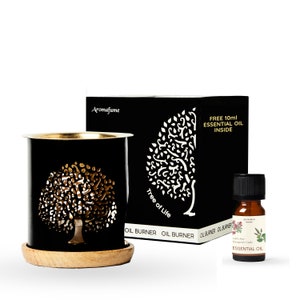 Aromafume Tree of Life Essential Oil Burner | Oil Diffuser with Candle |Aromatherapy Oil Diffuser | Comes with a surprise 10ml Essential Oil