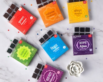 Aromafume 7 Chakra Incense Bricks Set | 7 trays x 9 bricks  Inner Balance | Chakra Healing | Yoga & Meditation | Aromatherapy Incense