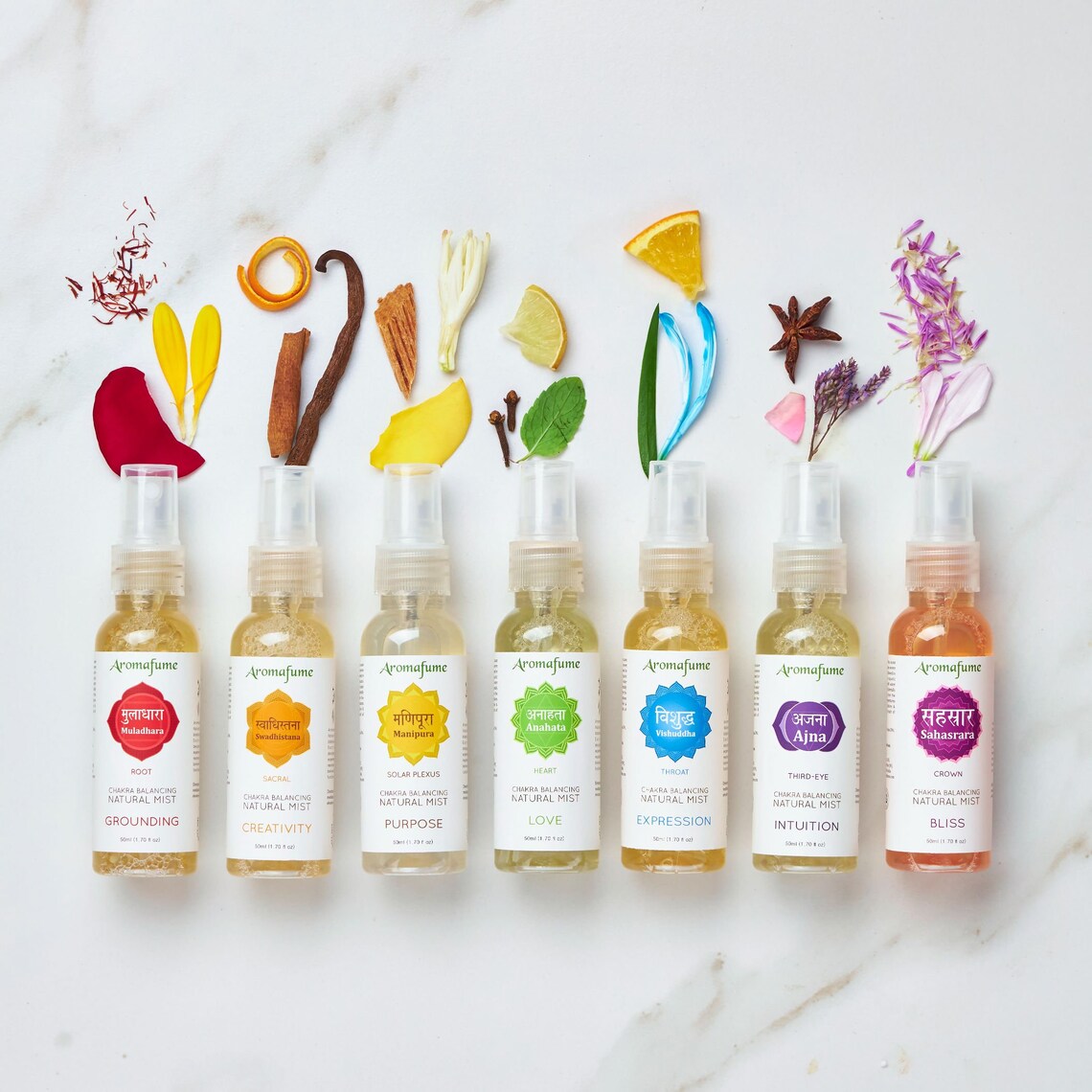 7 Chakra Natural Mist Spray Gift Set Yoga & Meditation Air Etsy