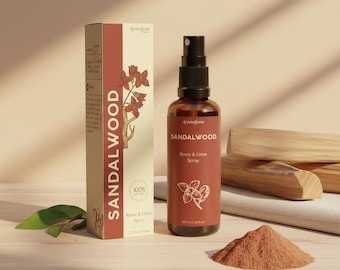 Sandalwood Room Spray – Linen Mist & Pillow Spray,Nontoxic Fabric Freshener, Odor Eliminator,Bathroom Fresh Spray, Car Freshie,Aromatherapy