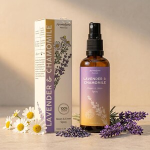 Lavender & Chamomile Room Spray Linen Mist and Pillow Spray, Nontoxic Fabric Freshener, Odor Eliminator, Bathroom Fresh Spray, Aromatherapy