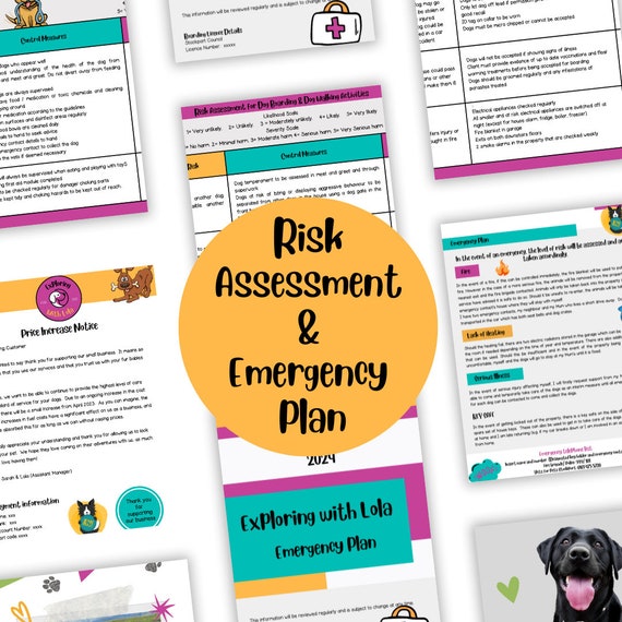 Dog Boarding Emergency Plan and Risk Assessment Etsy