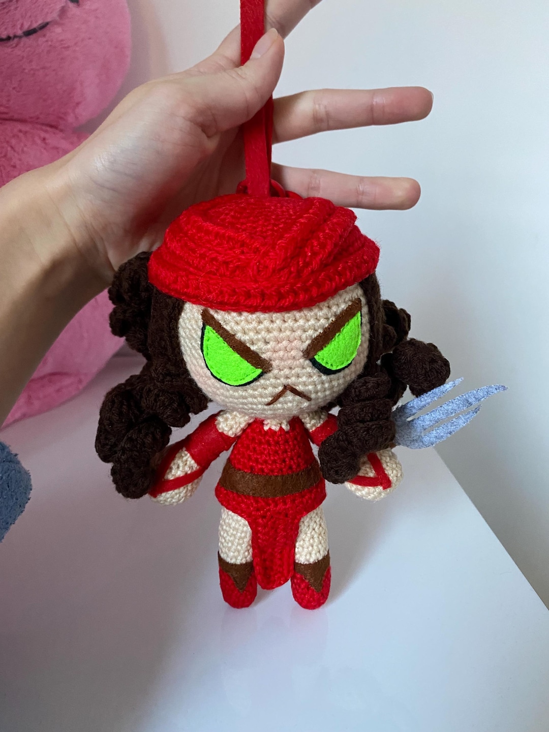 Elektra Rivals Marvel Rivals Inspired Electra Plush/key Chain/crochet Electra Plush ...