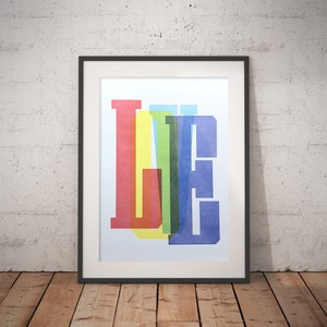 Letterpress Print - Love in Colour
