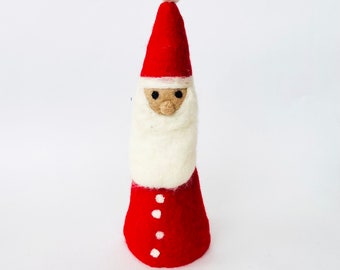 Felt Santa Tree Topper, Xmas Tree Topper, Santa With Red Hat Tree Topper, Needle Felted Tree Topper, Gift for Xmas, Holiday Gift, Tree Decor
