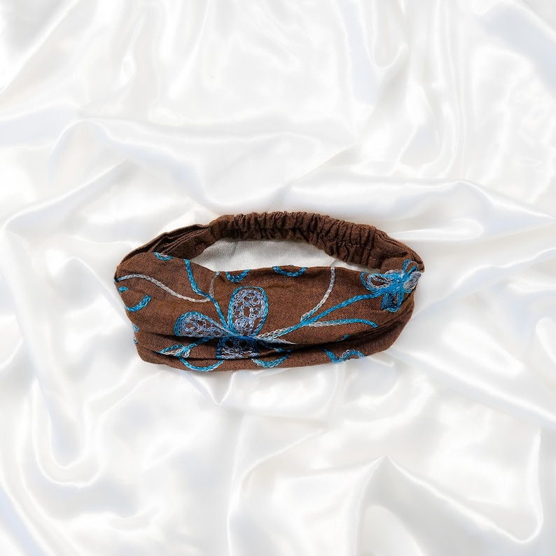 Broderad huvudband, bomullspannband, boho yogapannband bild 11