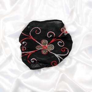 Broderad huvudband, bomullspannband, boho yogapannband Svart