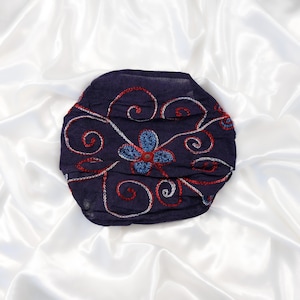 Broderad huvudband, bomullspannband, boho yogapannband Lila
