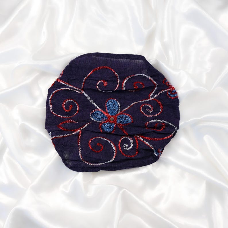 Broderad huvudband, bomullspannband, boho yogapannband Lila