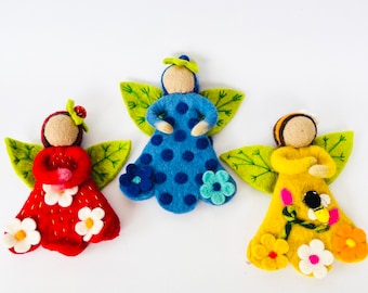 Felt Angel Tree Topper, Christmas Angel Tree Topper, Handmade Felted Angel, Fairy Tree Topper, Holiday Gifts, Gift for Kids, Xmas Tree Decor