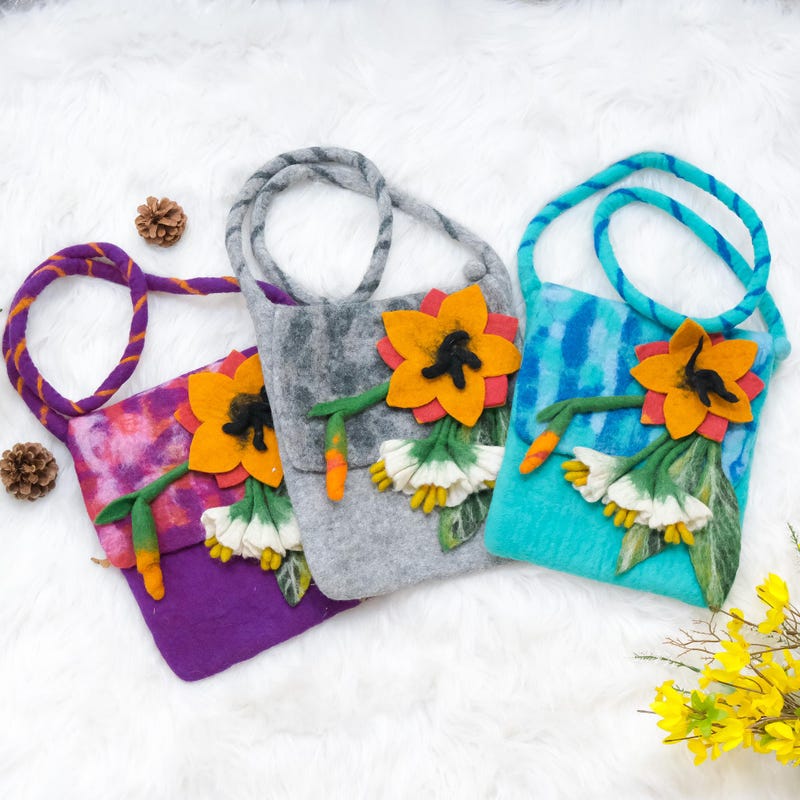 Felt Decoration Travel Bag