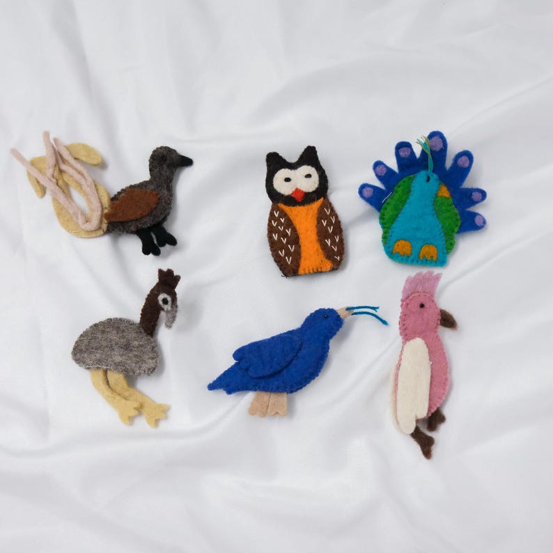 Handmade Felt Bird Finger Puppet, Storytelling for Kids, Nursery ...