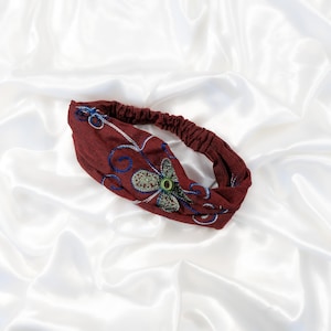 Broderad huvudband, bomullspannband, boho yogapannband bild 9
