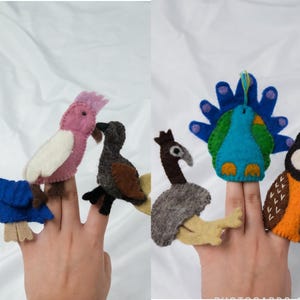 Handmade felt Bird Finger Puppet, Storytelling for Kids, Nursery Decoration, Imaginative Play Toy, Pretend Play, Eco Friendly Finger Puppets