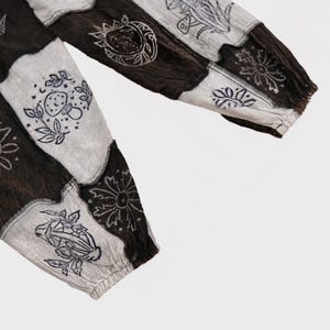 Boho-Patchwork-Jogginghose mit Taschen, Hippie-Gothic-Hose, Cargohose, Himmelblaue Baumwollhose, Festival-Boho-Kleidung Bild 4
