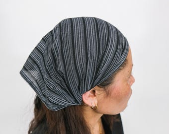 Cotton Stripey Headband, Stretchy Headwrap, Handmade Boho Hippie Hair Accessories, Head Covering, Unisex Hairscarf, Bohemian Earthy Style