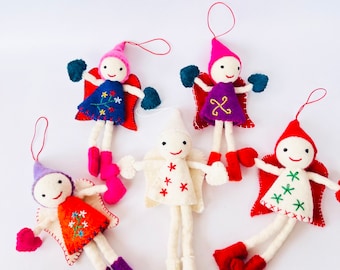 Felt Angel Ornament, Xmas Ornament, Tree Hanging, Gift for Kids, Holiday Ornaments, Kids Toy, Fairy Ornament, Felt Stuffed Angel, Felt Decor