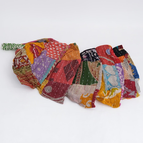 Patchwork Cotton Headband, Kantha Head Wrap, Wide Stretchy Hair Band, Boho Hippie Hair Scarf, Unisex Yoga Headband, Handmade Hair Wrap