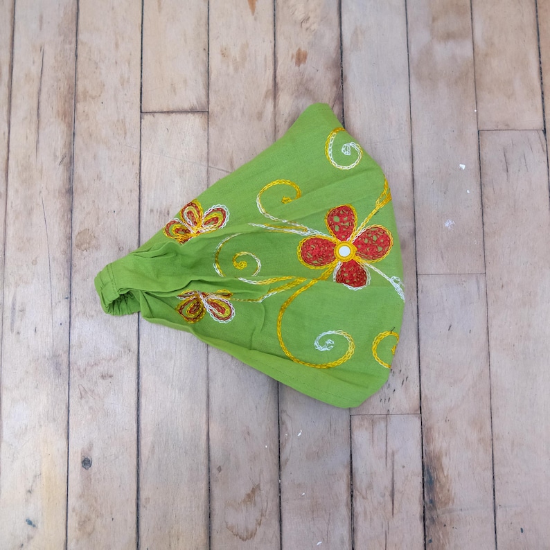 Broderad huvudband, bomullspannband, boho yogapannband Grön