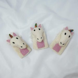 Felted Finger Puppet, Unicorn Puppet, Handmade Felt Puppets, Present For Kids, Pretend Play, Felt Stocking Stuffer, Mystical Unicorn