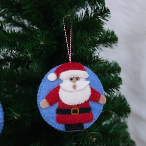 Felt Santa Ornament, Christmas/Holiday Ornament, Tree Hanging, Gift For Loved Ones, Eco Friendly Ornament, Handmade Felt Hanging, Felt Charm
