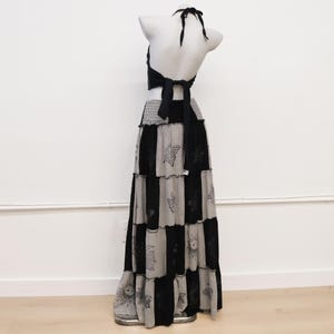 Abito gonna multiuso in patchwork stile boho, abito lungo hippie da festival, abbigliamento gitano in cotone fatto a mano, completo estivo convertibile da fata.