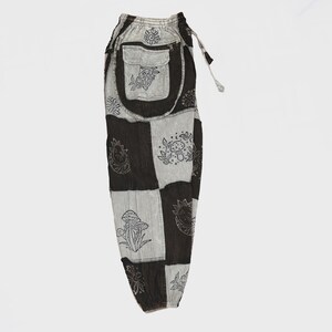 Boho-Patchwork-Jogginghose mit Taschen, Hippie-Gothic-Hose, Cargohose, Himmelblaue Baumwollhose, Festival-Boho-Kleidung Bild 6