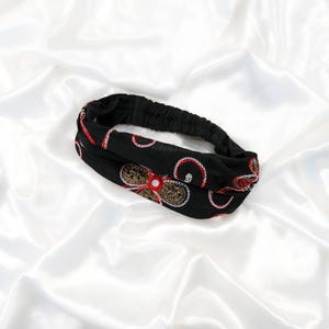 Broderad huvudband, bomullspannband, boho yogapannband bild 2