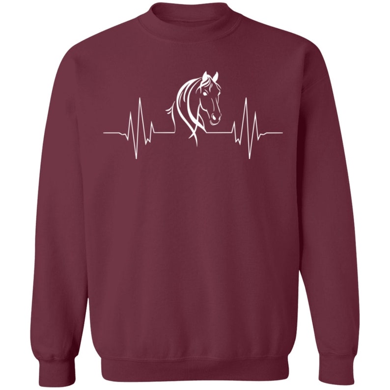 Horse Heartbeat Shirt Horse lover Gift Shirt Horse Head Horse Lover/'s Gift Heartbeat Unisex Sweatshirt