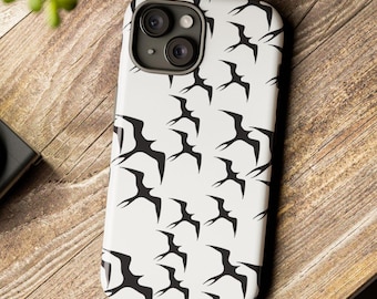 Iwa in Flight Pattern Print Phone Case - White and Black Themed - Hawaii Inspired Phone Case - iphone 15 Case - Samsung s24 Case - Pixel 8