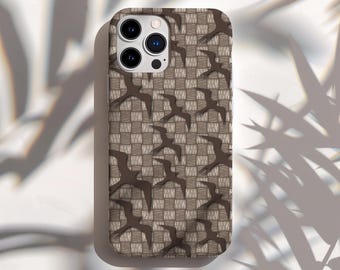 Iwa in Flight and Lauhala Print Phone Case - Neutral Color Themed - Hawaii Inspired - Iphone 15 Case - Pixel 8 Phone Case - Samsung s24 Case