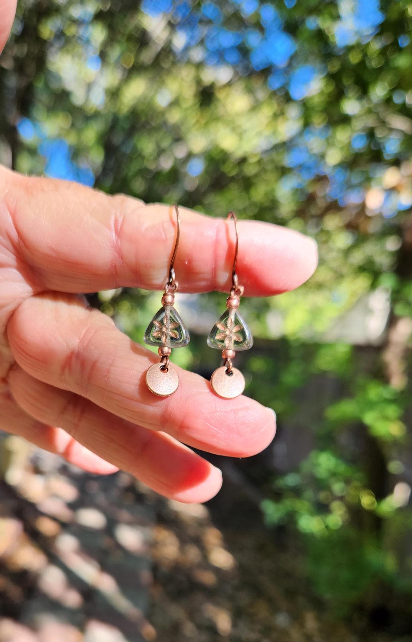 Czech Glass Earrings - Etsy