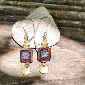 RESTOCKED!!! Warm Honey: Best Seller Earrings of Boho Czech Glass & Antique Brass Dangle, Lightweight, More Than 275 Sold!!! image 10